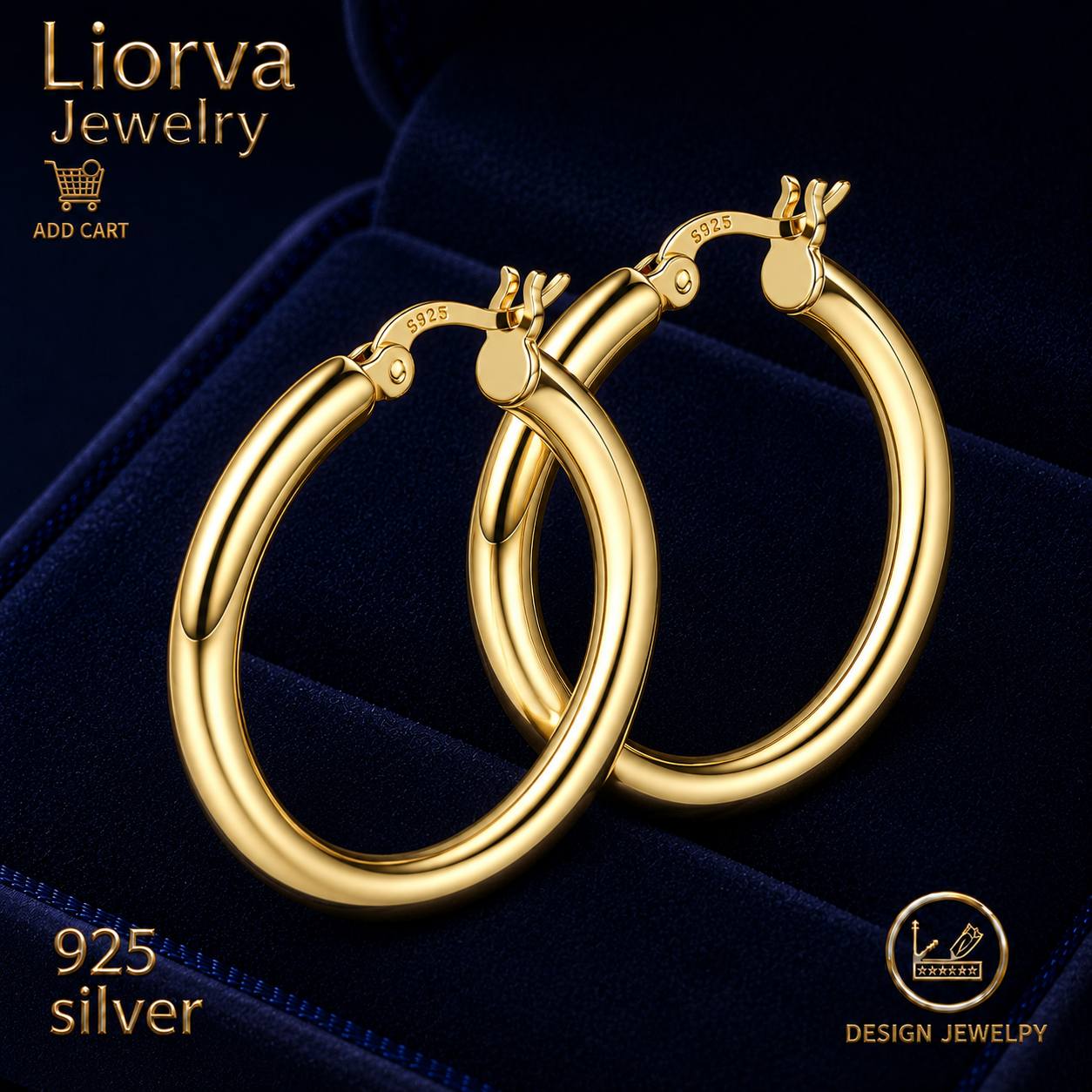 Women's 14K Gold-Plated Chunky Hoop Earrings